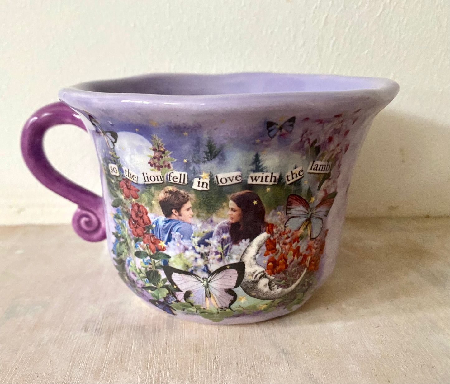 Millie's Pottery Twilight Mug with Peekaboo Black Cat