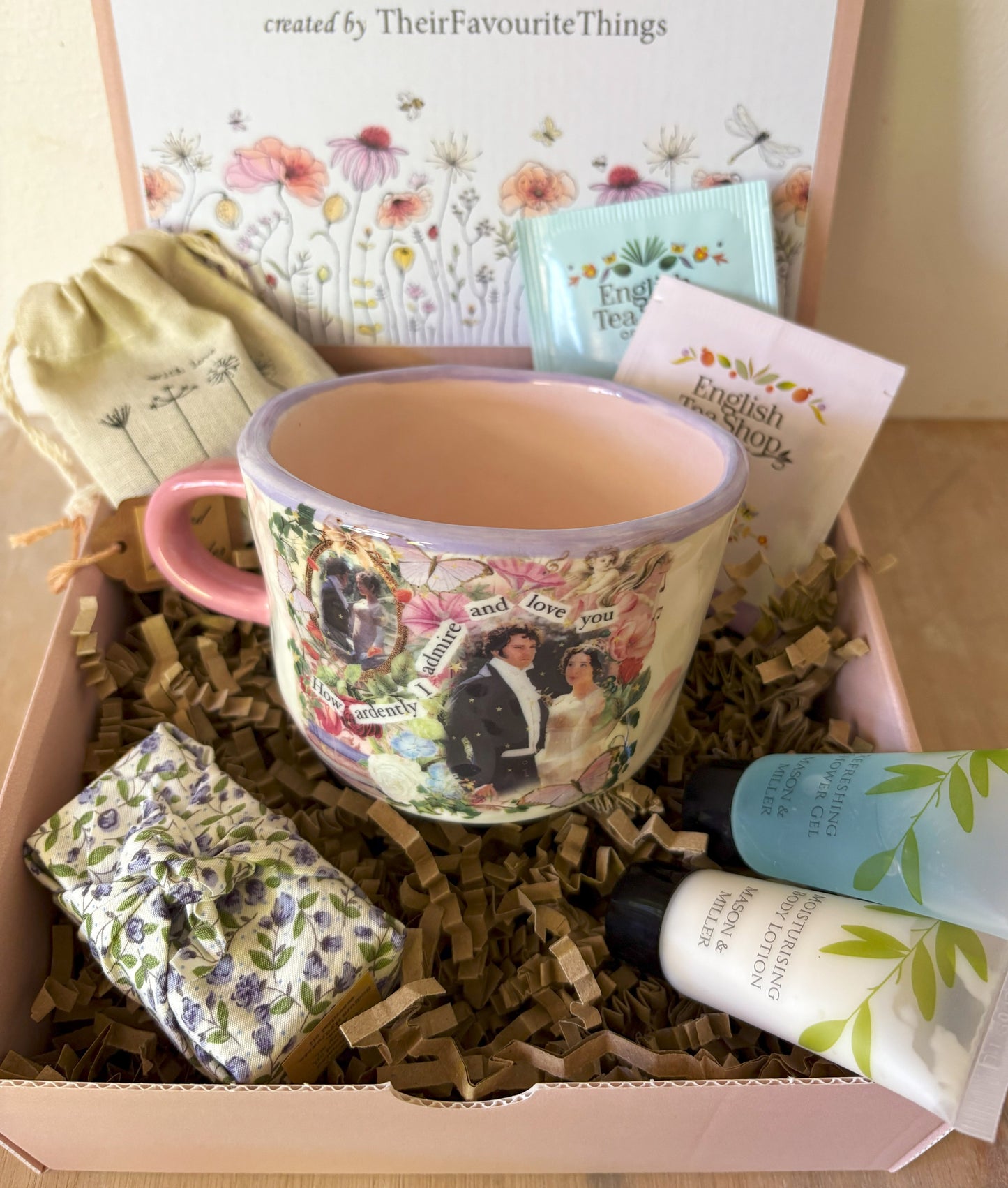 Millie's Pottery Pride and Prejudice Pink and Lilac Mug Gift Set