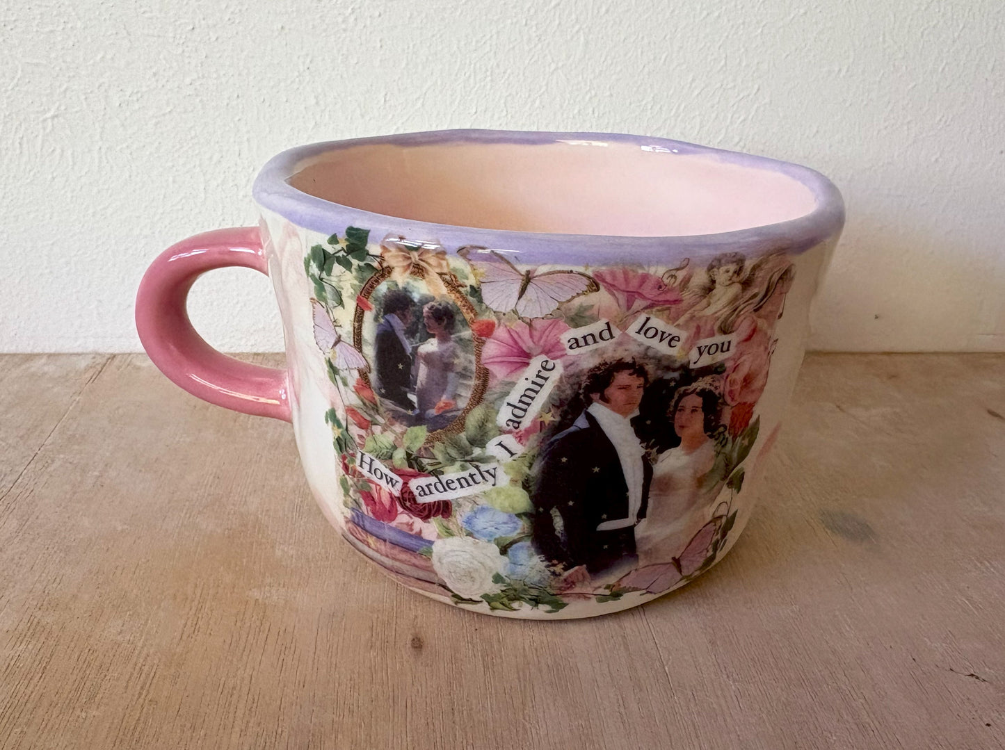 Millie's Pottery Pride and Prejudice Pink and Lilac Mug Gift Set