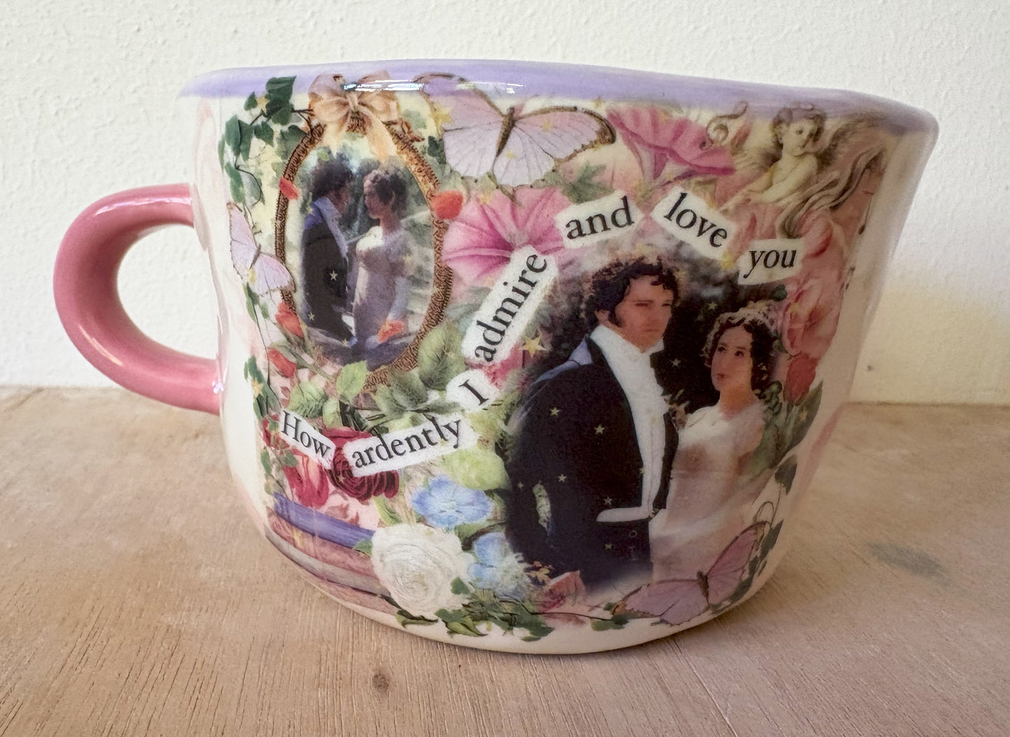 Millie's Pottery Pride and Prejudice Pink and Lilac Mug Gift Set