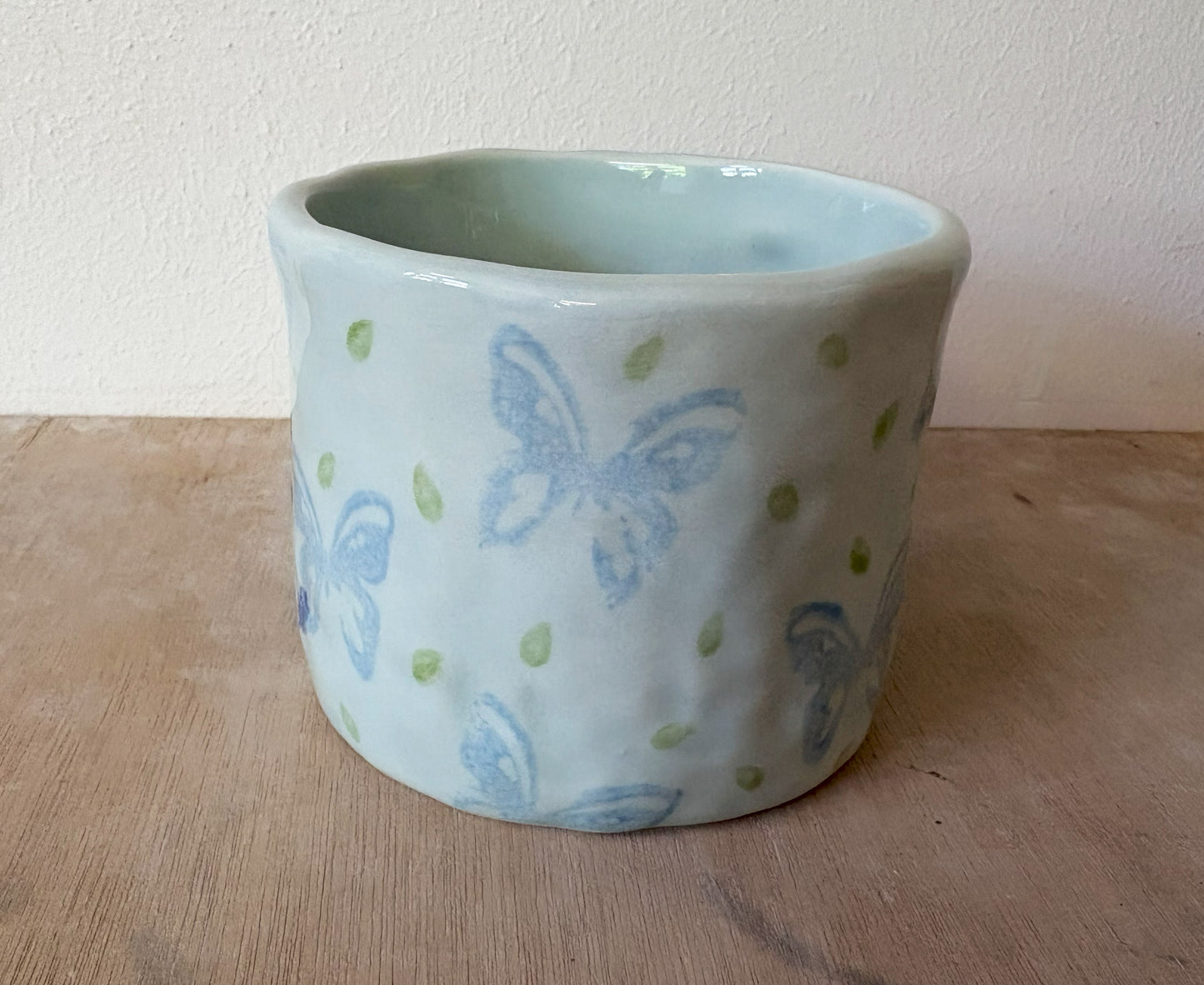 Millie's Pottery Pride and Prejudice Bewitched Blue Hand Made Large Round Mug