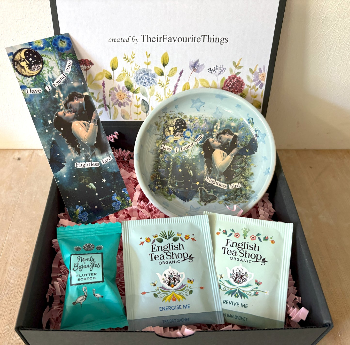 Millie's Pottery Twilight Prom Night 'Have I found you flightless Bird' Trinket Dish and Book Mark Gift Set