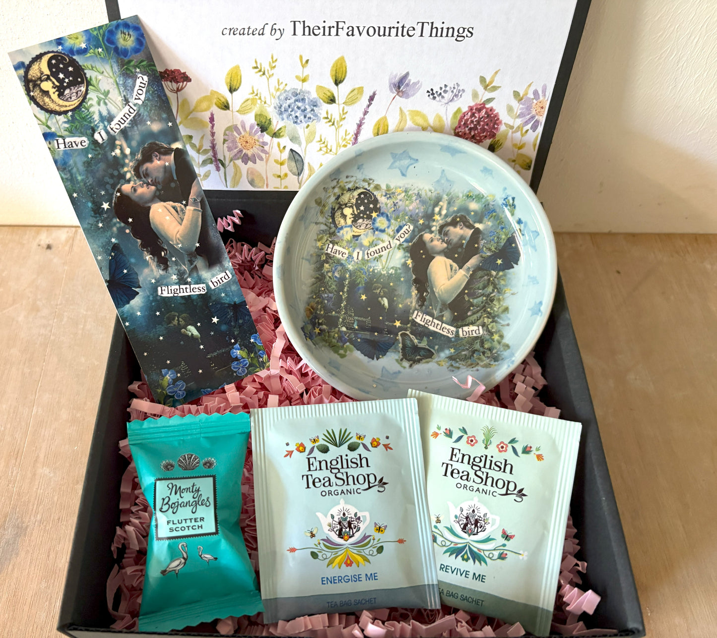 Millie's Pottery Twilight Prom Night 'Have I found you flightless Bird' Trinket Dish and Book Mark Gift Set