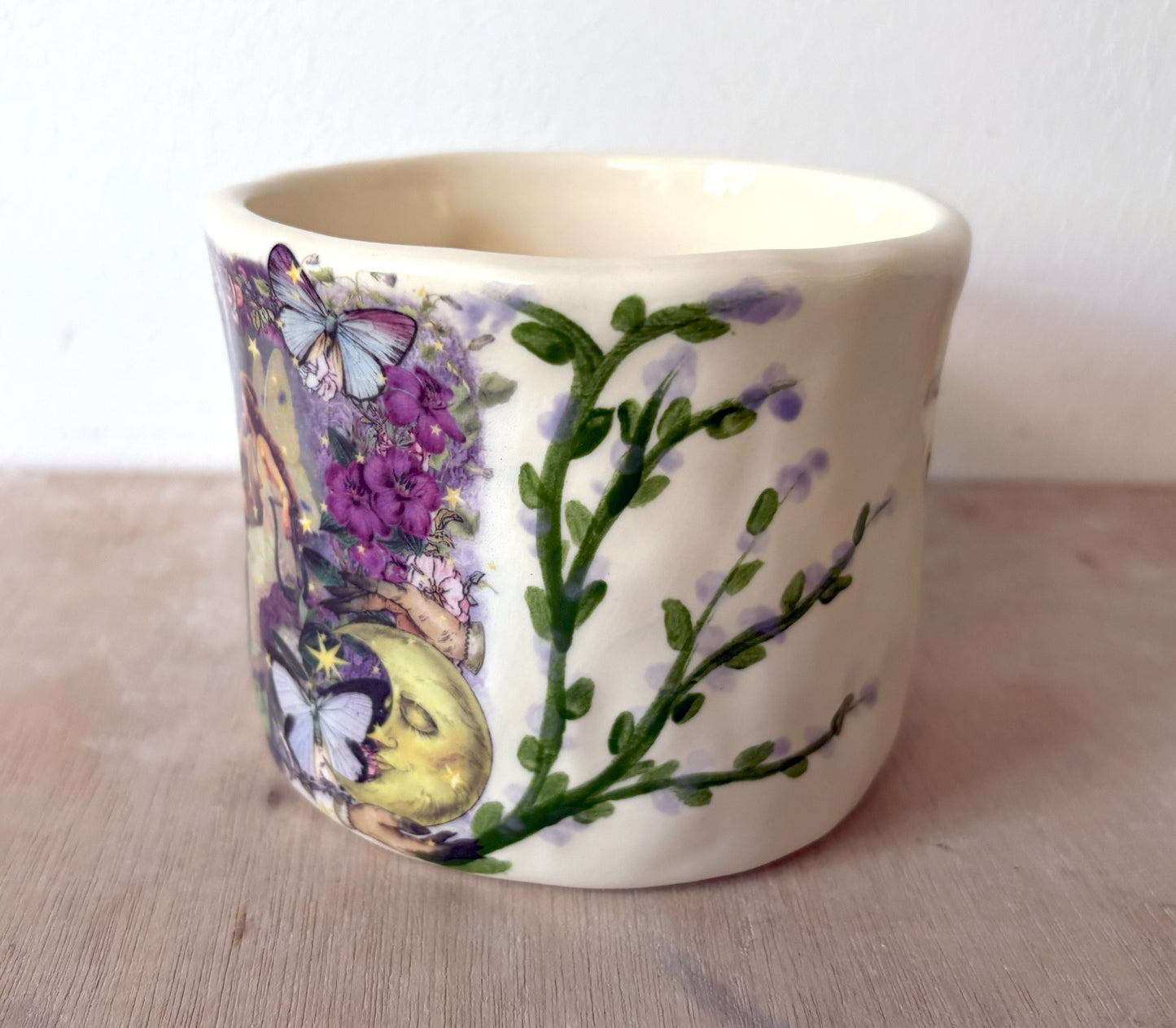 Millie's Pottery Purple and Lilac Fairy Design Hand Painted Large Mug Gift Set