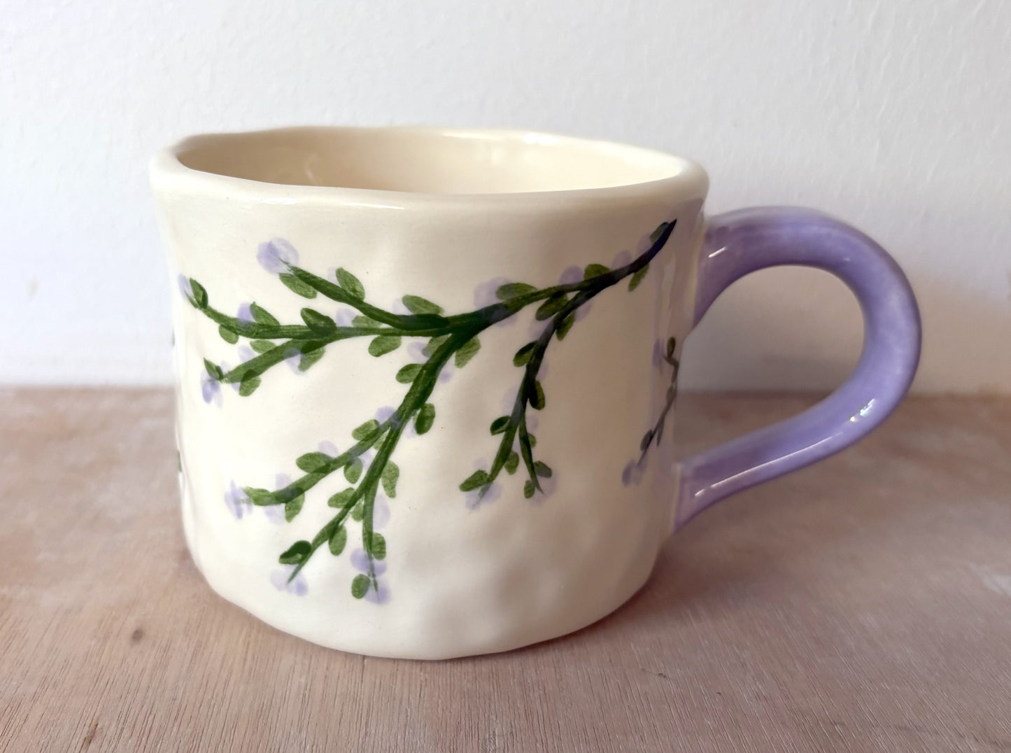 Millie's Pottery Purple and Lilac Fairy Design Hand Painted Large Mug Gift Set