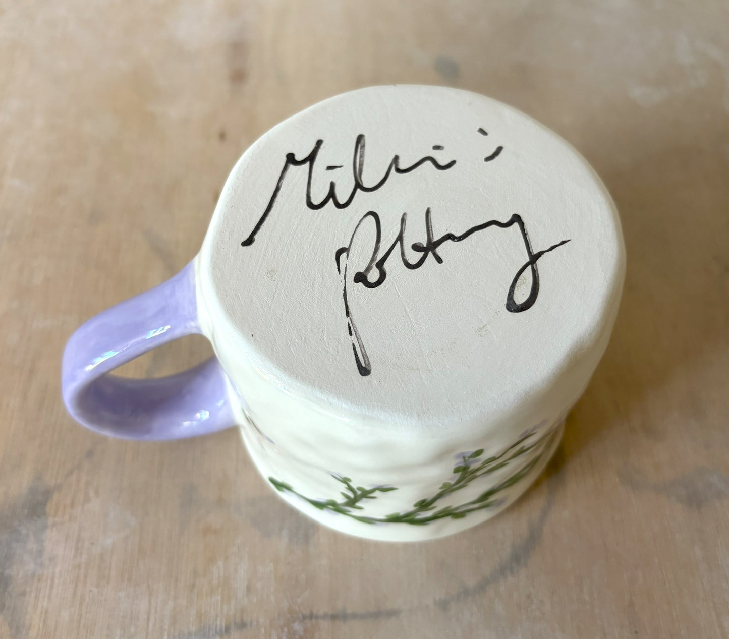 Millie's Pottery Purple and Lilac Fairy Design Hand Painted Large Mug Gift Set