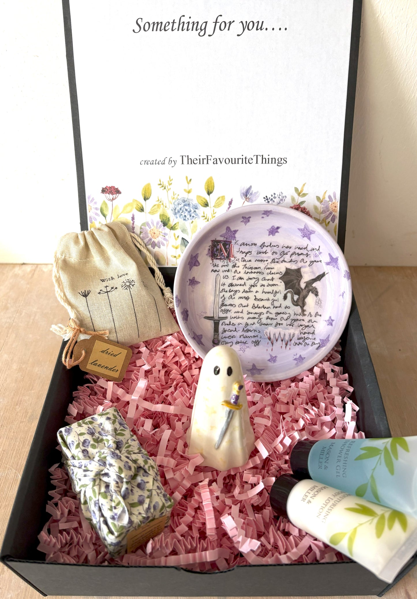 Millie's Pottery Throne of Glass Manon Trinket Dish with Fantasy Ghost Gift Set