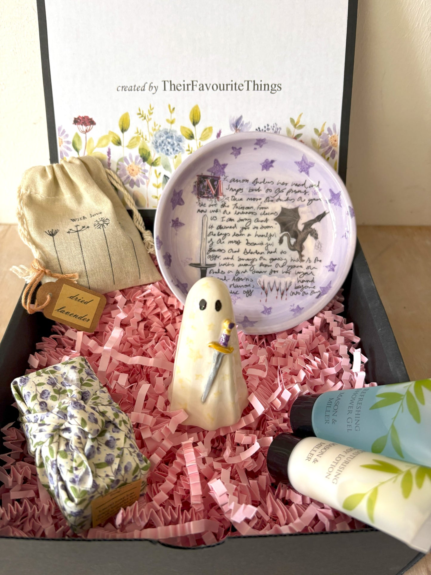 Millie's Pottery Throne of Glass Manon Trinket Dish with Fantasy Ghost Gift Set