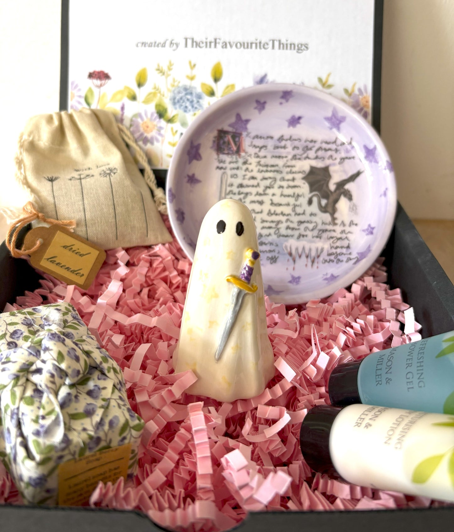 Millie's Pottery Throne of Glass Manon Trinket Dish with Fantasy Ghost Gift Set
