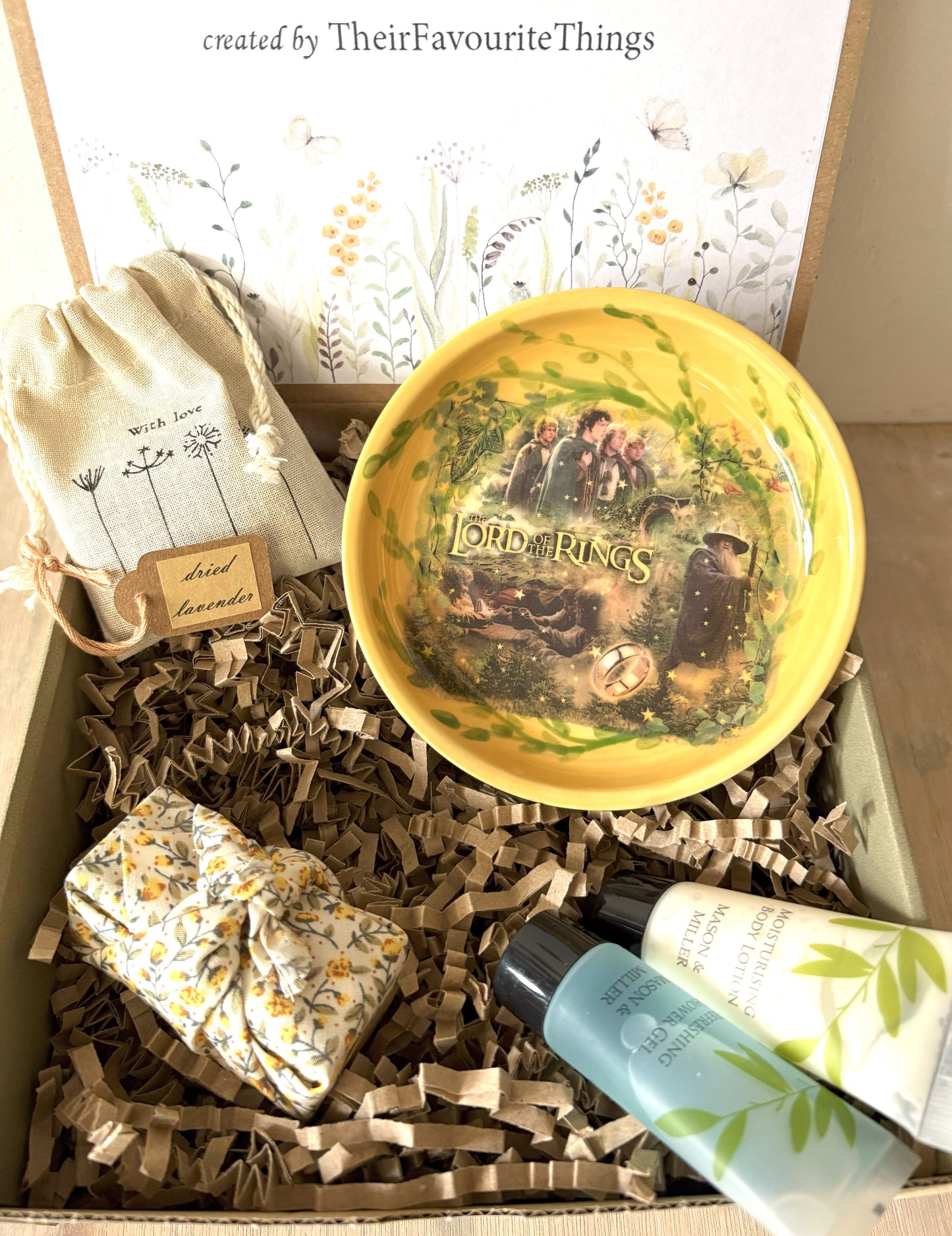 Millie's Pottery Lord of the Rings Journey Golden Trinket Dish Gift Set