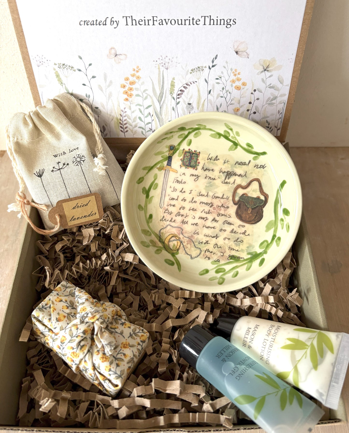 Millie's Pottery Frodo and Gandalf Lord of the Rings Trinket Dish Gift Set