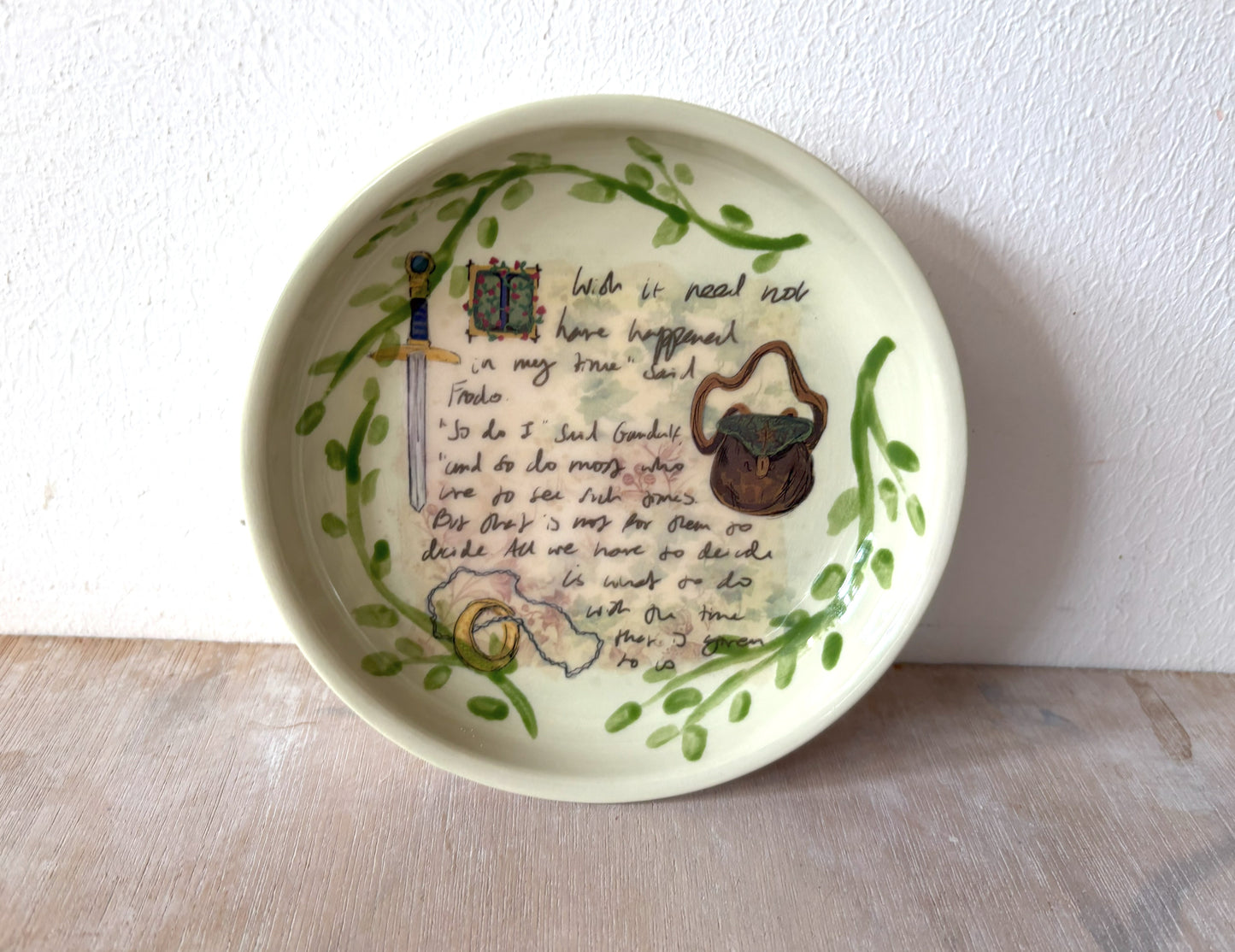 Millie's Pottery Frodo and Gandalf Lord of the Rings Trinket Dish Gift Set