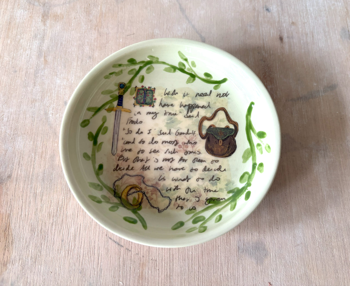 Millie's Pottery Frodo and Gandalf Lord of the Rings Trinket Dish Gift Set