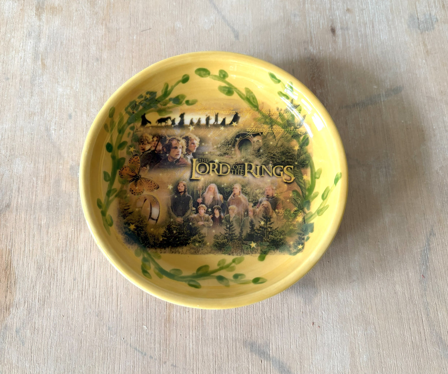 Millie's Pottery Lord of the Rings Inscription Golden Trinket Dish Gift Set
