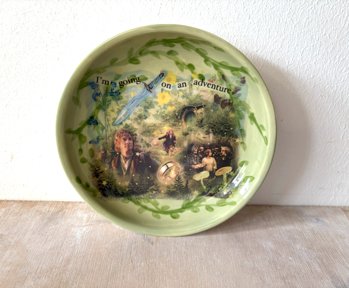 Millie's Pottery The Hobit 'I'm going on an adventure' Trinket Dish Gift Set