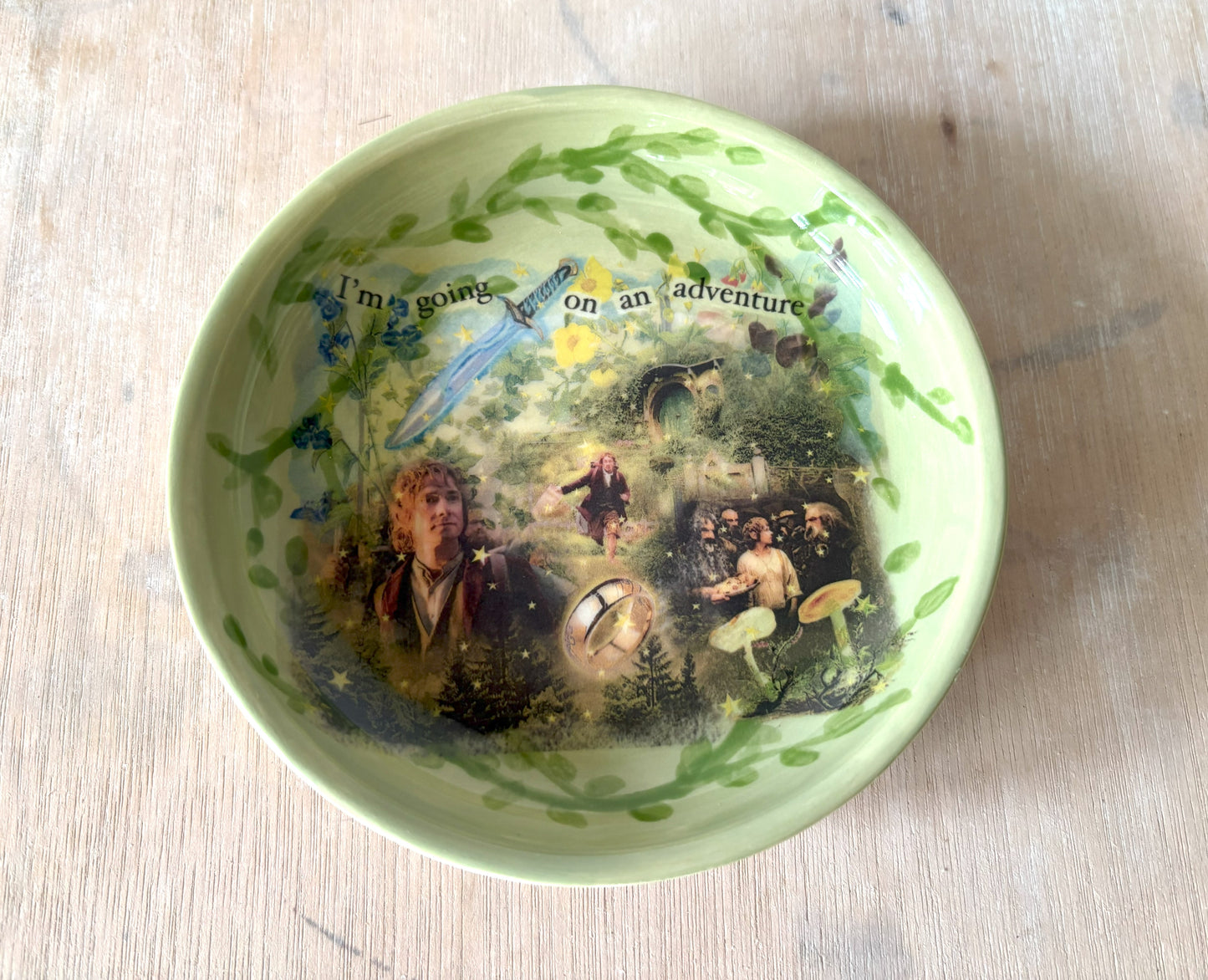 Millie's Pottery The Hobit 'I'm going on an adventure' Trinket Dish Gift Set