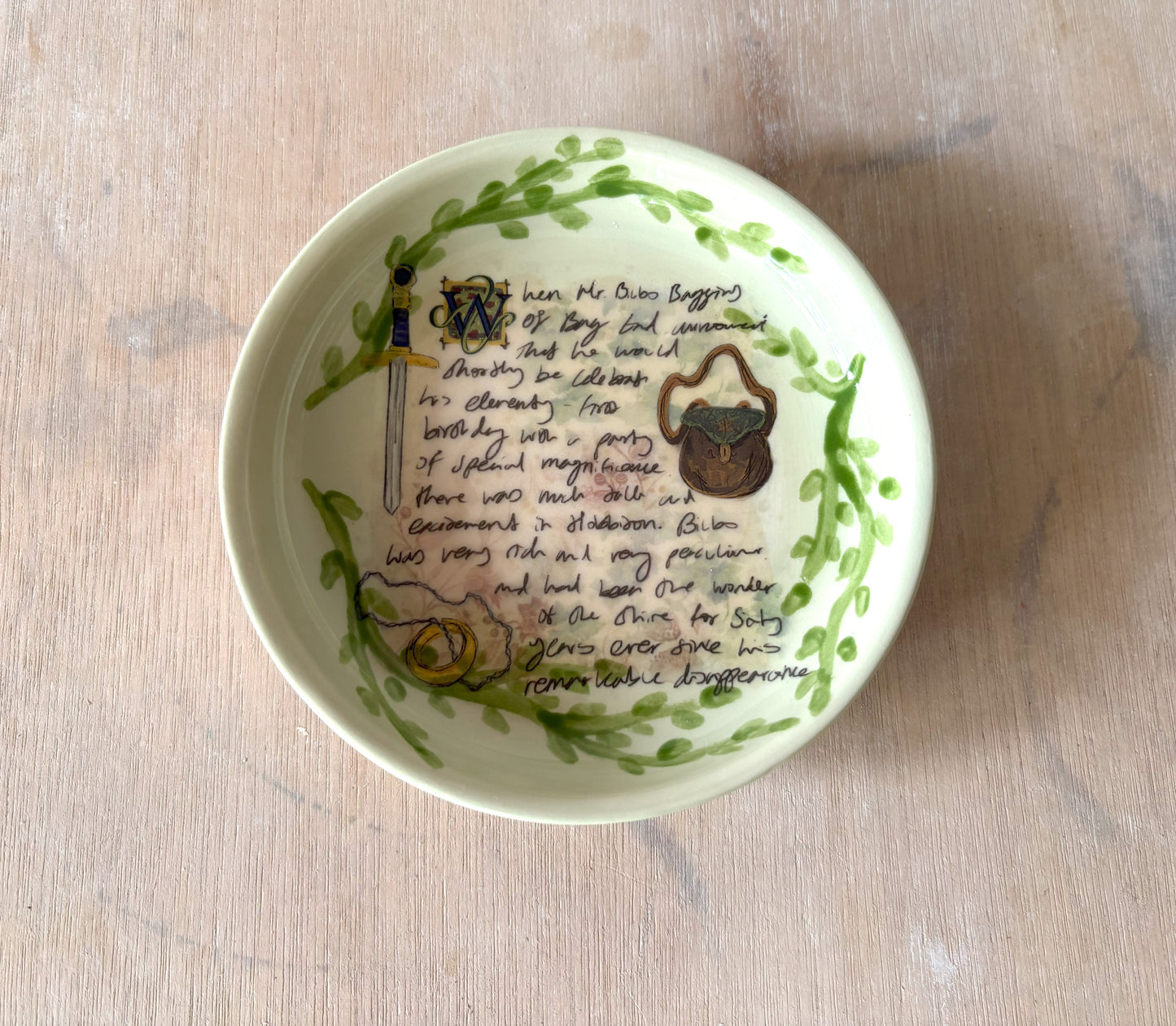 Millie's Pottery The Hobbit Bilbo Baggins Trinket Dish Gift Set