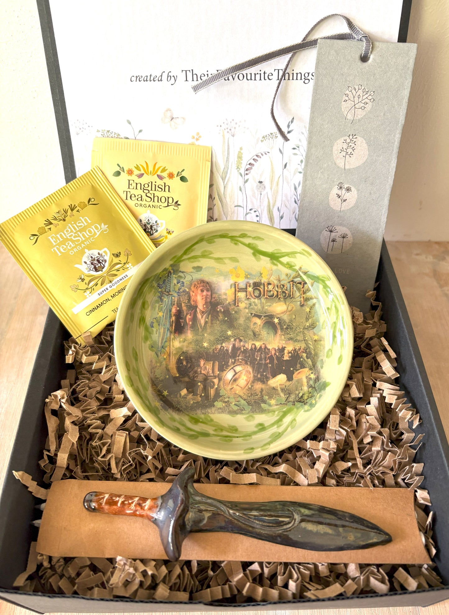 Millie's Pottery The Hobbit Green Trinket Dish and Sword Gift Set