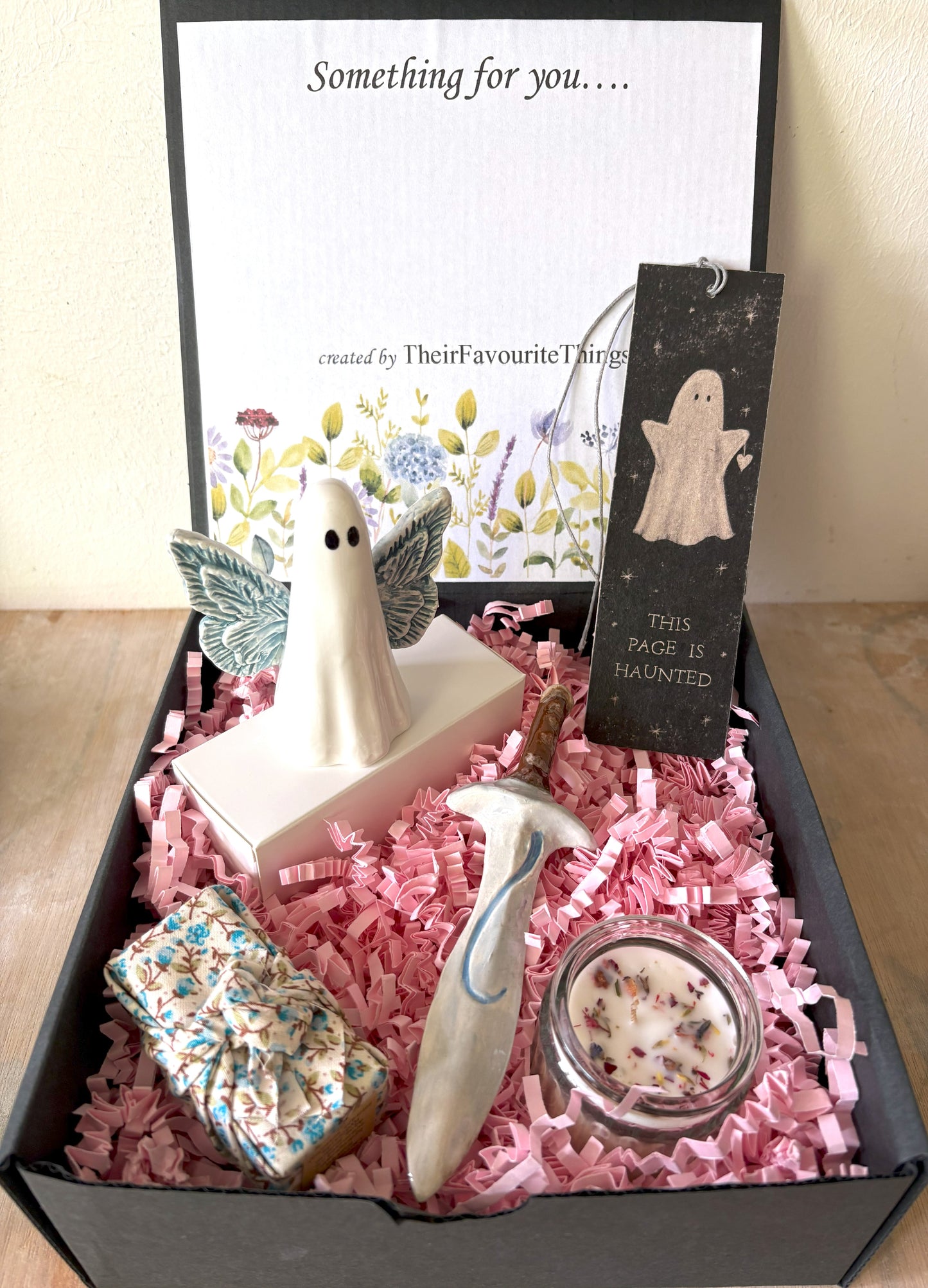 Millie's Pottery Hand Made Blue Wings Fantasy Ghost and Ceramic Sword Gift Set