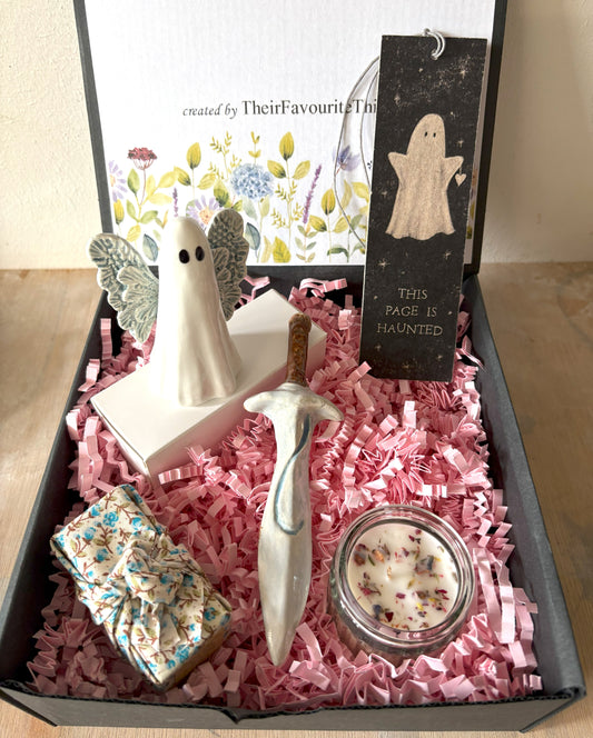 Millie's Pottery Hand Made Seabreeze Blue Wings Fantasy Ghost and Ceramic Sword Gift Set