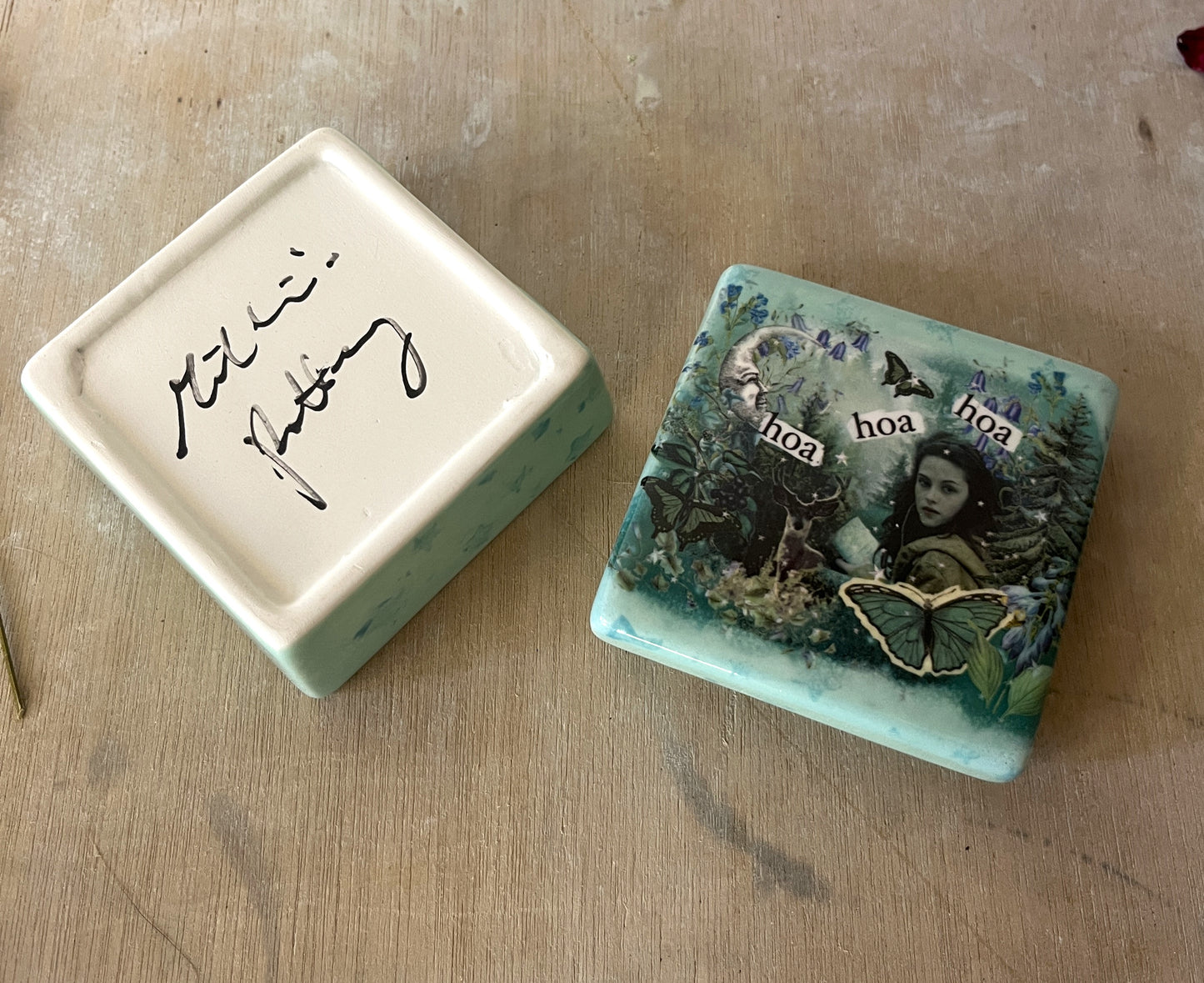 Millie's Pottery Twilight 'Hoa Hoa Hoa' Trinket Box Gift Set