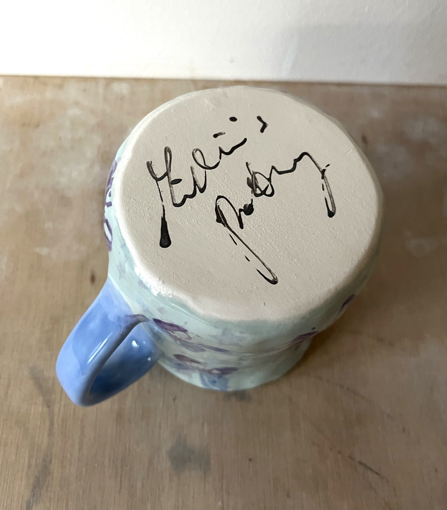 Millie's Pottery Twilight 'What if I'm the Bad Guy?' Seabreeze and Blue Tulip Shape Mug Gift