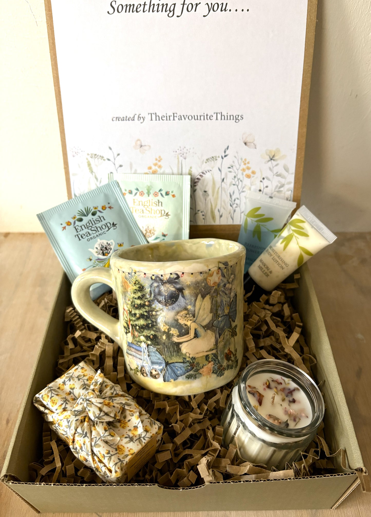 Millie's Pottery Blue Dancing Fairy Hand Painted Mug Gift Set