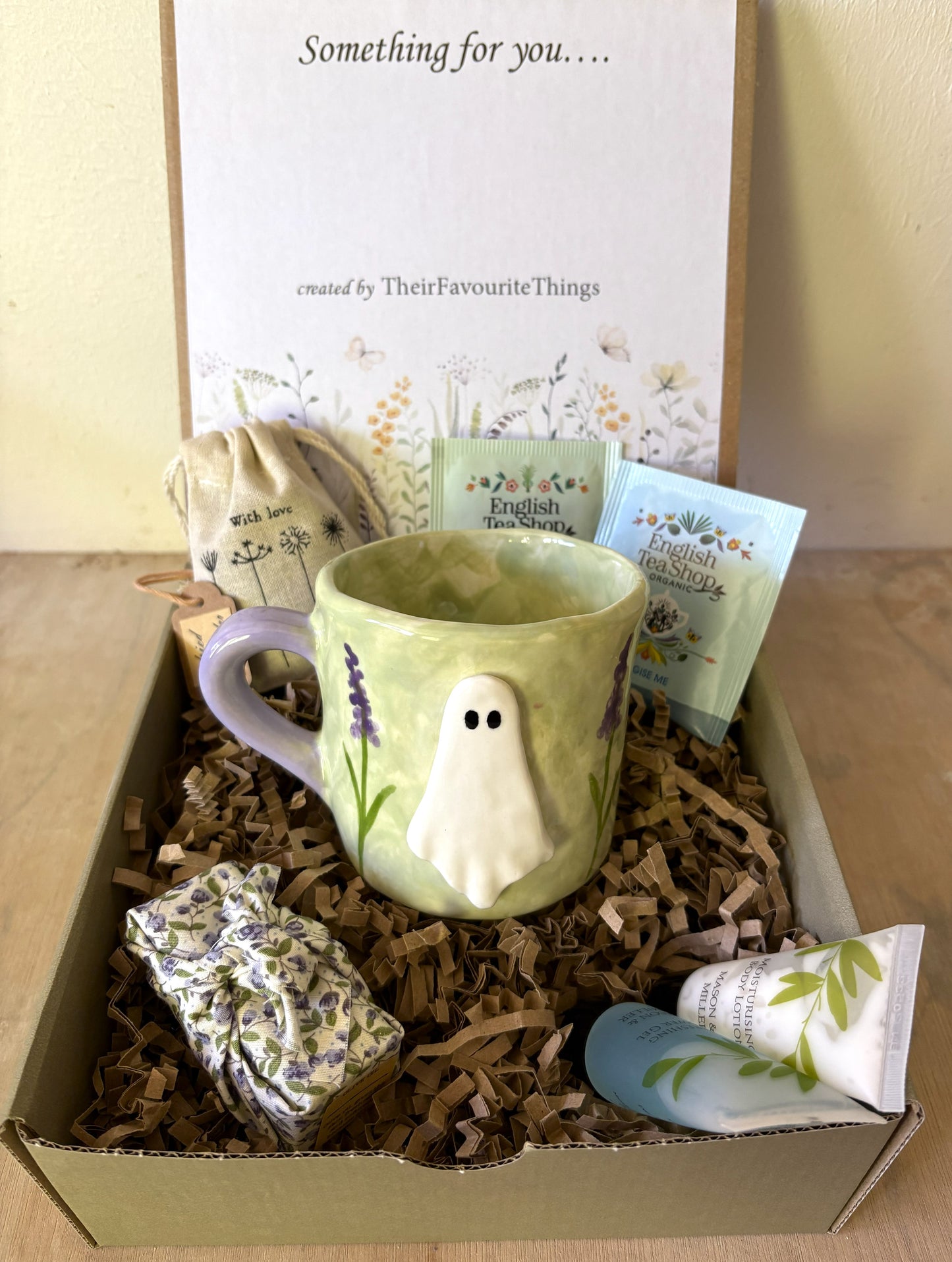Millie's Pottery Lavender Ghost Hand Made and Hand Painted Mug Gift Set