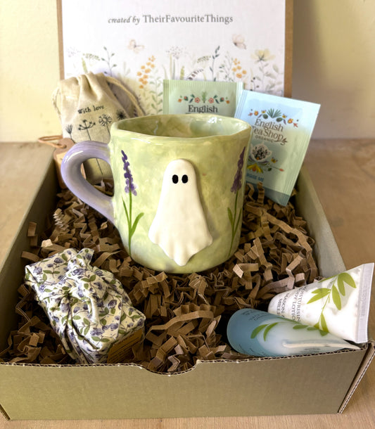 Millie's Pottery Lavender Ghost Hand Made and Hand Painted Mug Gift Set