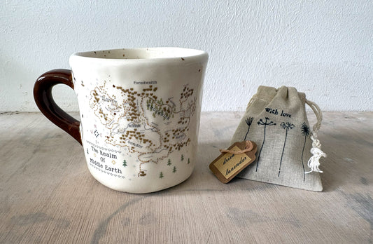 Millie's Pottery Hobbit LOTR Realms of Middle Earth Map Small Mug