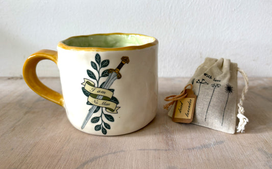 Millie's Pottery Lord of the Rings I am no Man Medium Round Mug