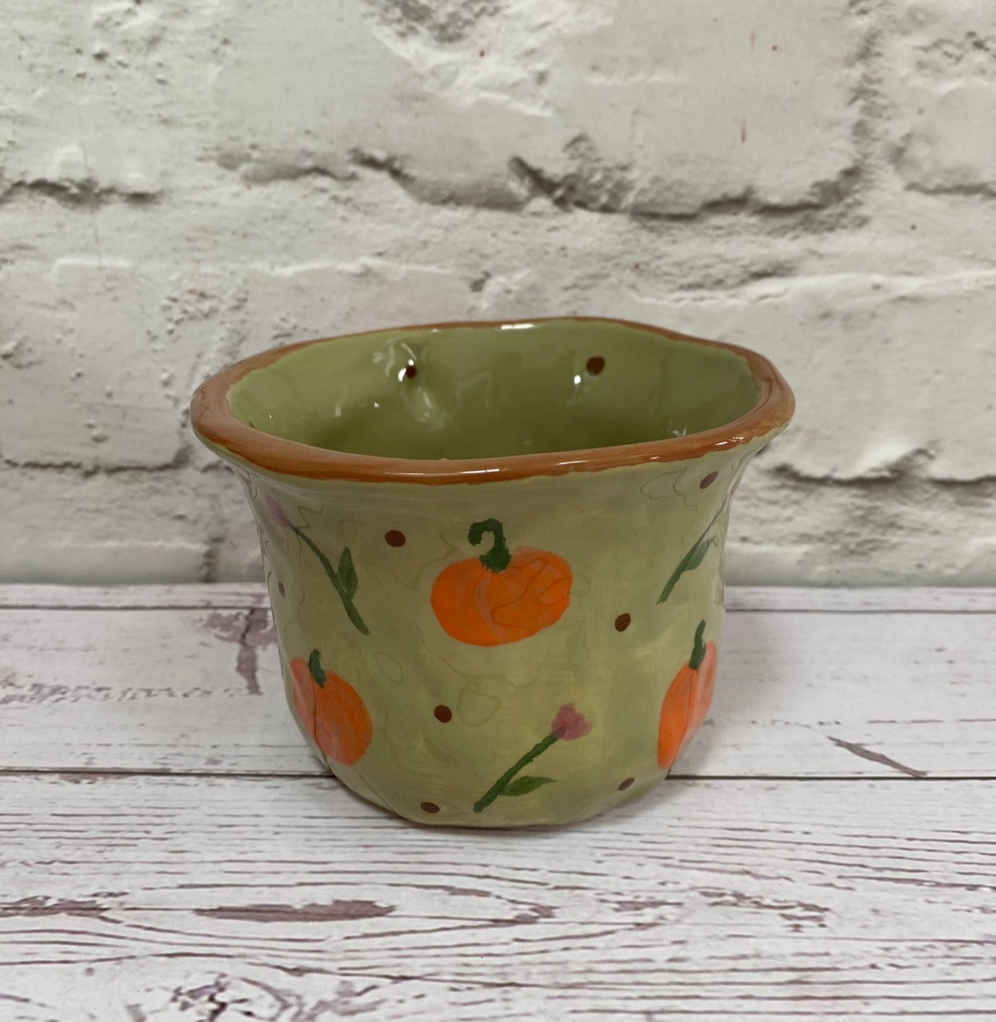 Millie's Pottery Pumpkins and Tulips with Peek-a-boo Toadstool Mug Gift Set
