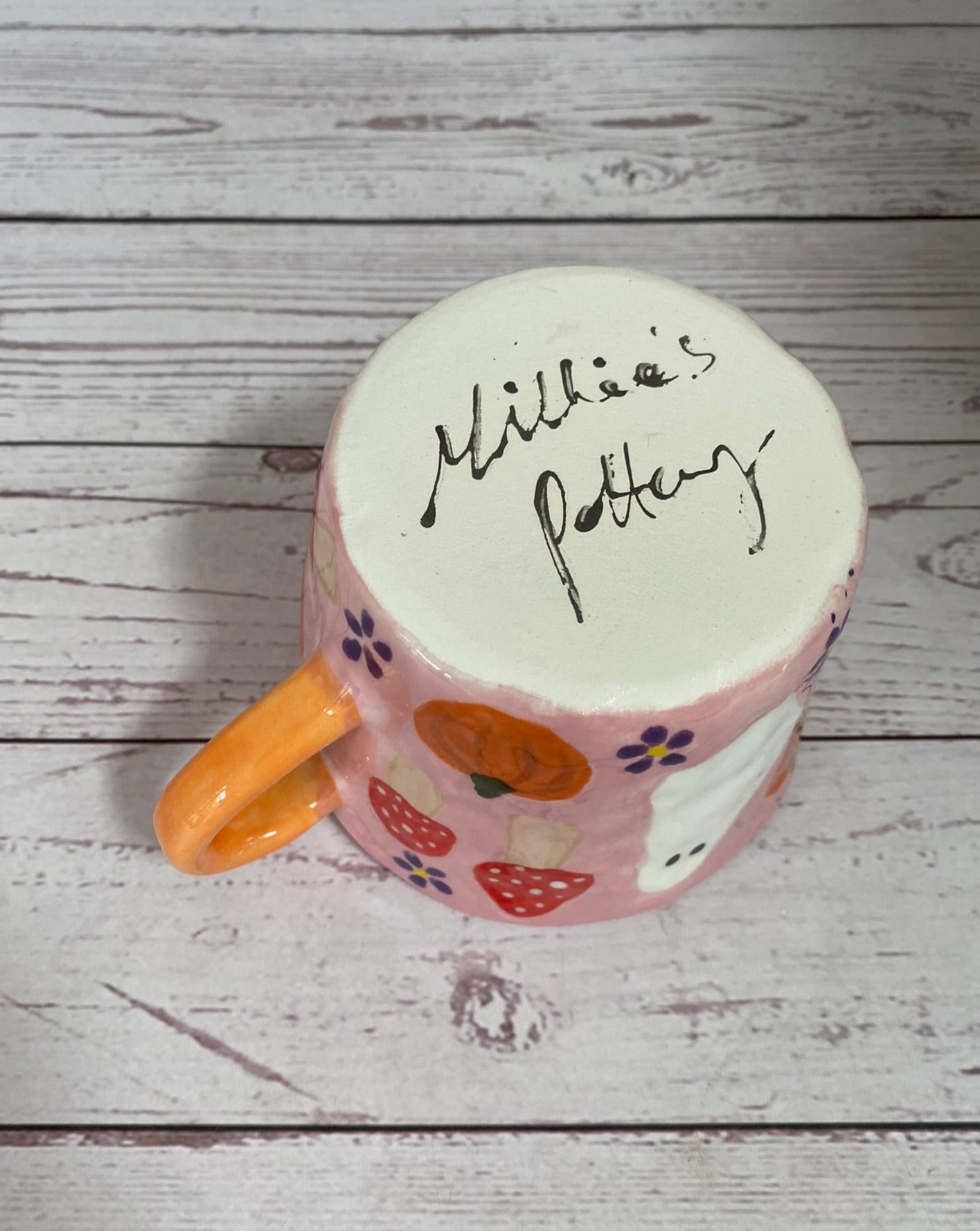 Millie's Pottery Ghost, Pumpkin, Toadstools and Daisies Peek-a-boo Cute Ghost Mug Gift Set