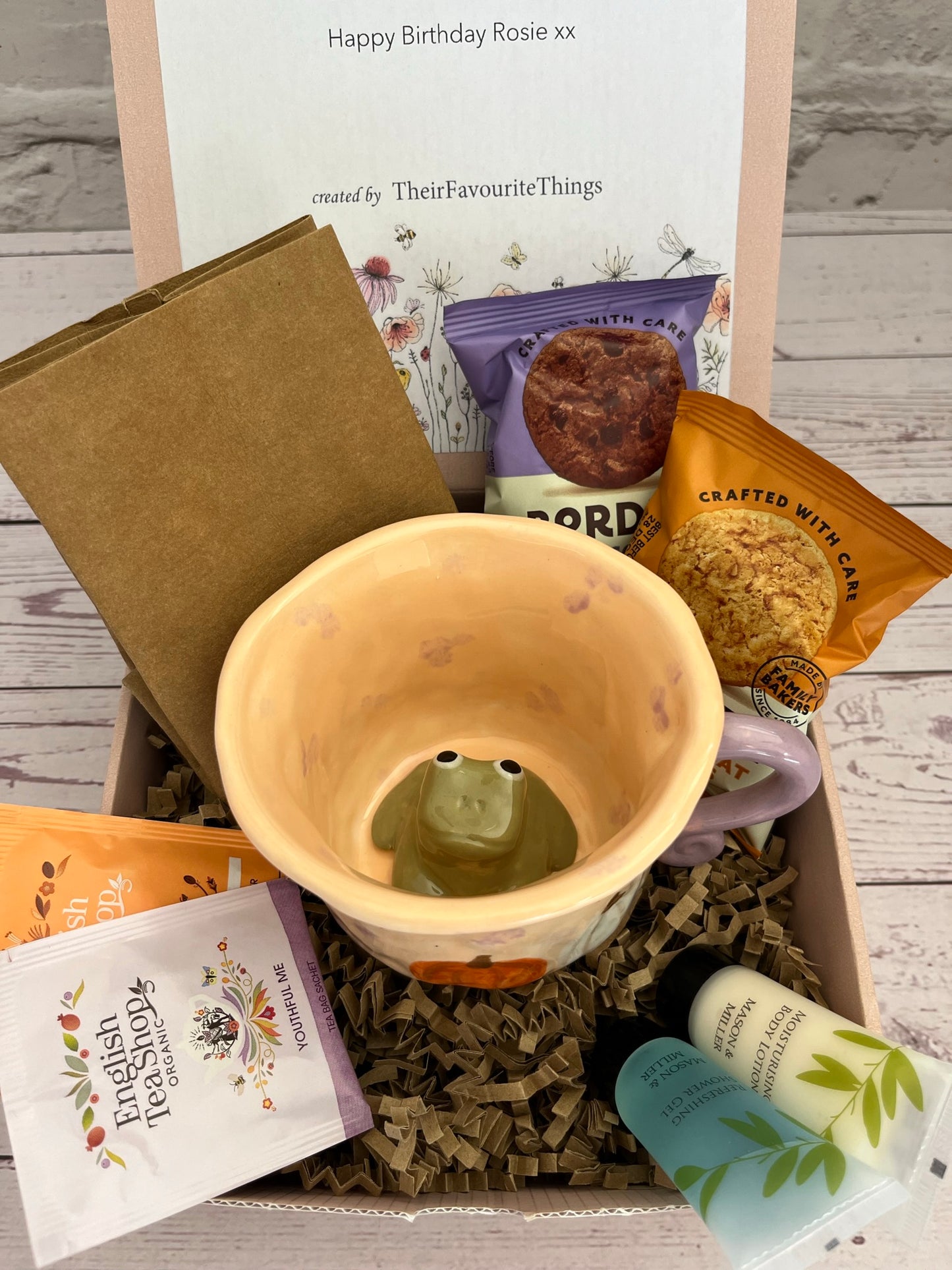 Millie's Pottery Peach Black Trees, Pumpkins and Bats Peekaboo Frog Mug Gift Set