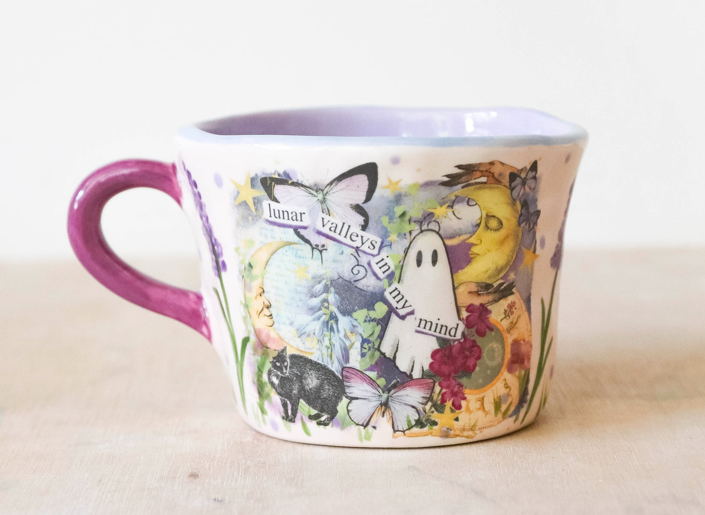 Millie's Pottery Luna Valleys Large Mug with Fantasy Ghost Protector Hand Made Gifts
