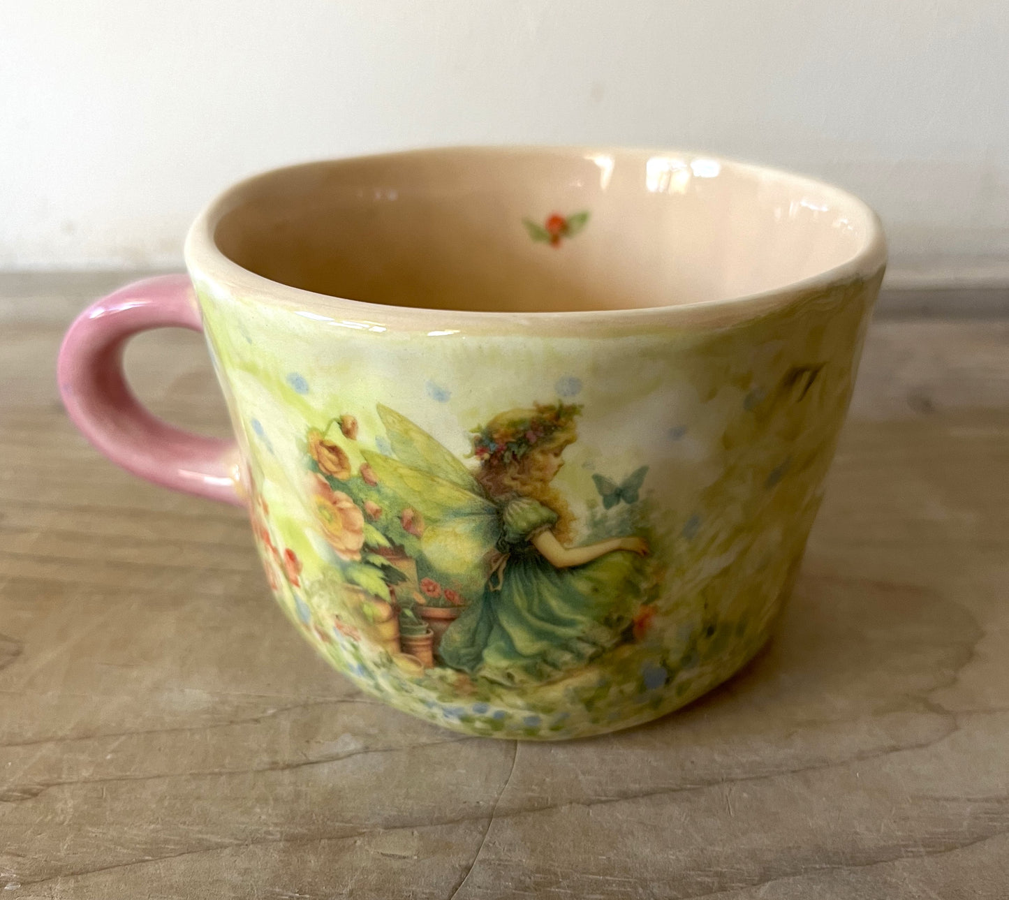 Millie's Pottery Garden Fairy with Butterfly Mug with Peek-a-boo Frog Mug Gift
