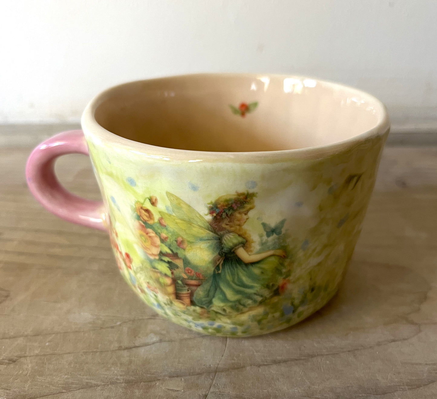 Millie's Pottery Garden Fairy with Butterfly Mug with Peek-a-boo Frog Mug Gift