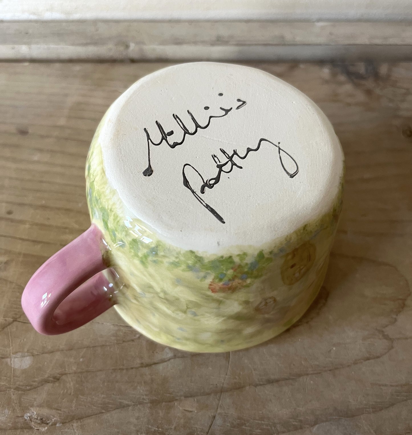 Millie's Pottery Garden Fairy with Butterfly Mug with Peek-a-boo Frog Mug Gift