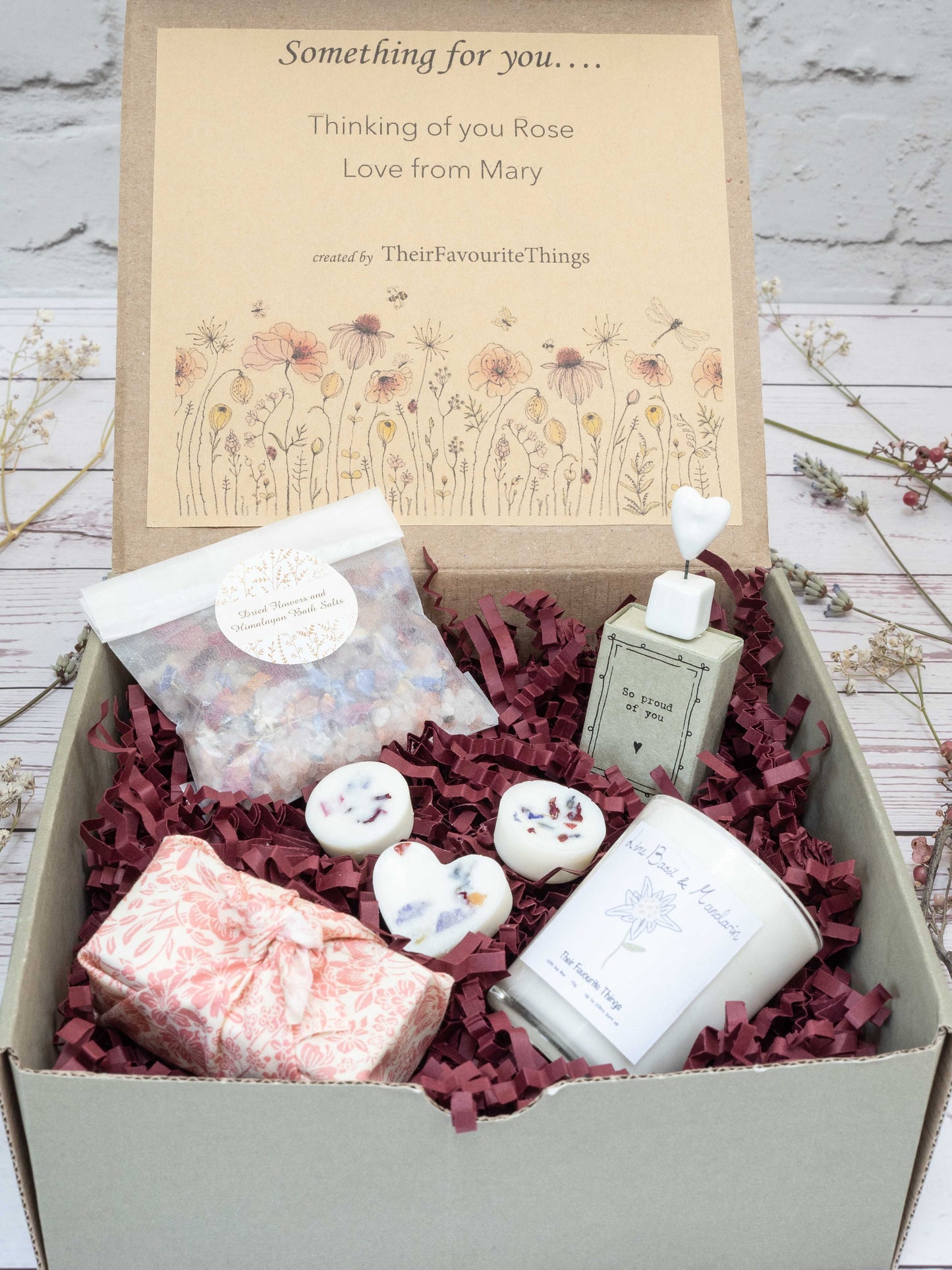Thinking of You Gift Box Happy Birthday Artisan Sustainable Vegan Spa Gift for Her, Best Friend Present Eco Friendly Gift Box, Unique Gifts