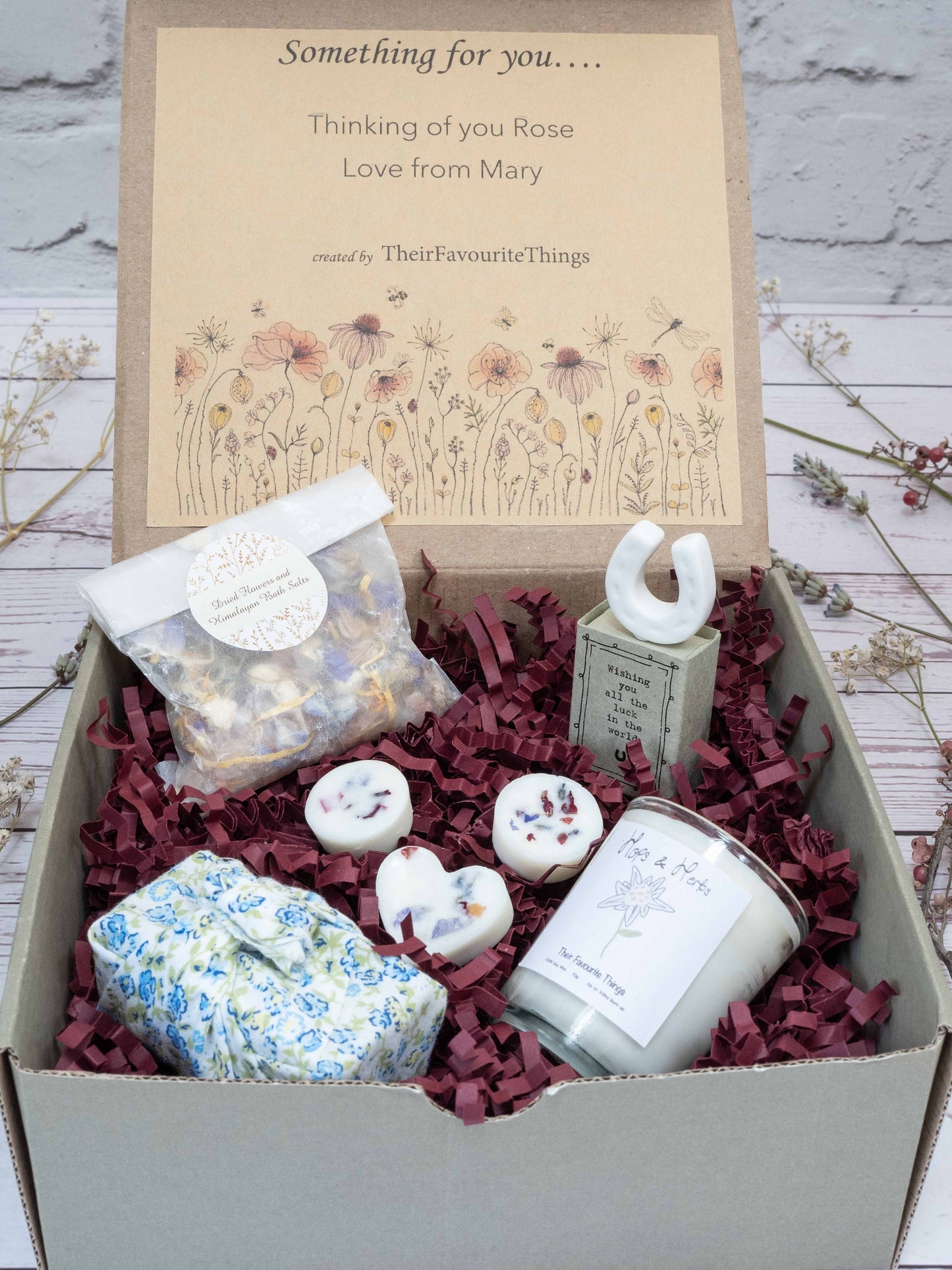 Thinking of You Gift Box Happy Birthday Artisan Sustainable Vegan Spa Gift for Her, Best Friend Present Eco Friendly Gift Box, Unique Gifts