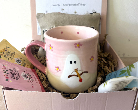 Millie's Pottery The Archer Ghost - You see right through me - peek-a-boo Ghost mug gift set