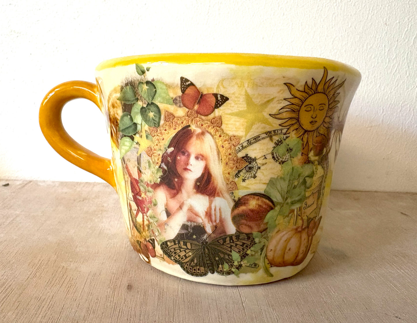 Millie's Pottery Practical Magic Gillian Large Cream and Gold Hand Made Mug