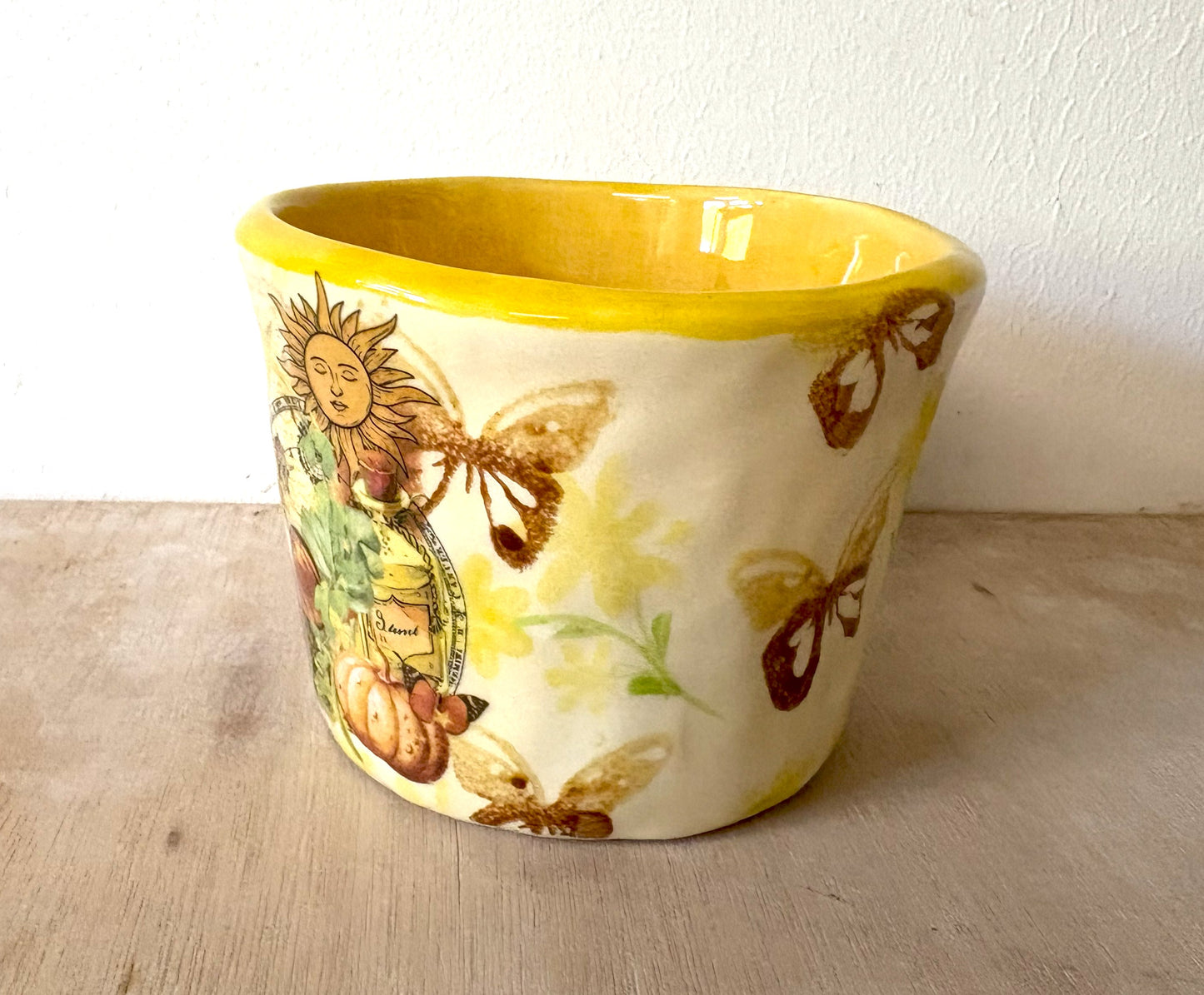 Millie's Pottery Practical Magic Gillian Large Cream and Gold Hand Made Mug