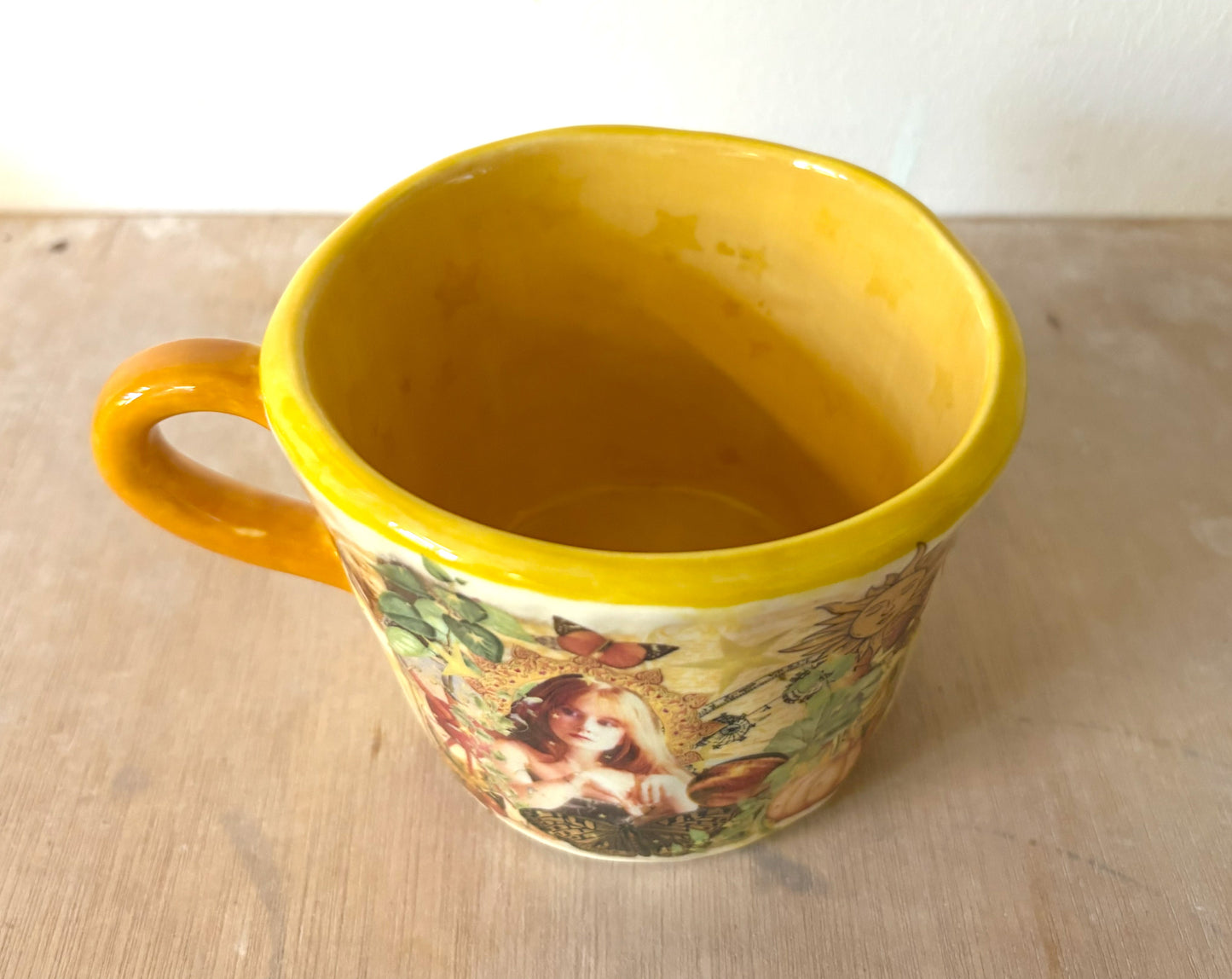 Millie's Pottery Practical Magic Gillian Large Cream and Gold Hand Made Mug