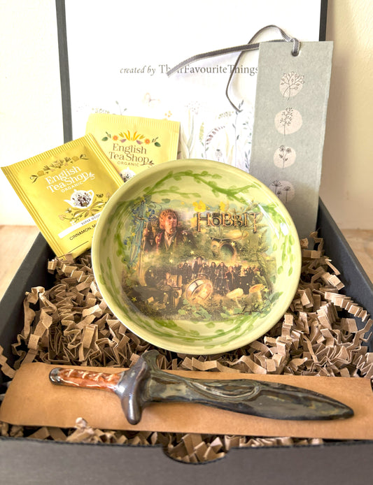 Millie's Pottery The Hobbit Green Trinket Dish and Sword Gift Set