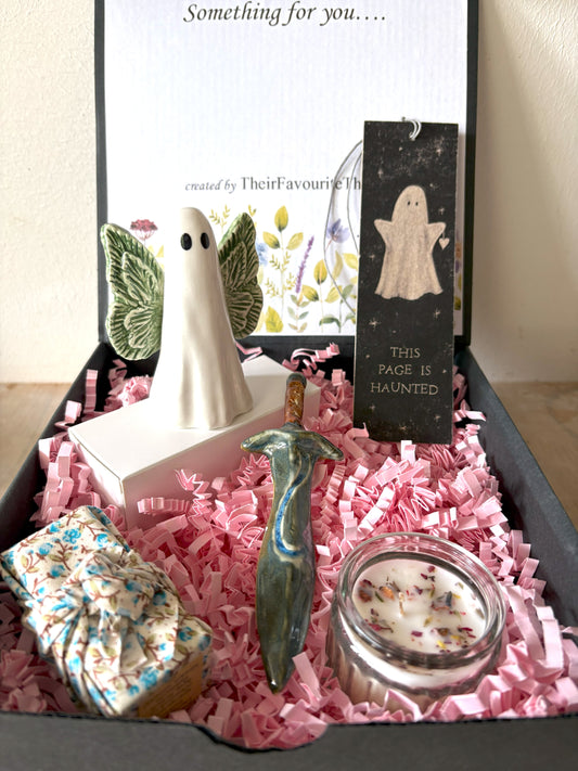 Millie's Pottery Hand Made Green Wings Fantasy Ghost and Ceramic Sword Gift Set