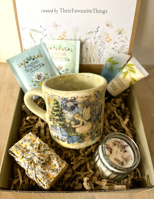 Millie's Pottery Blue Dancing Fairy Hand Painted Mug Gift Set