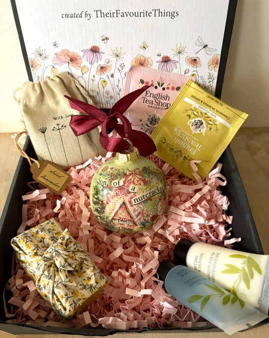 Millie's Pottery Christmas Ceramic Bauble - Elf 'Son of a Nutcracker' Hanging Bauble Gift Set