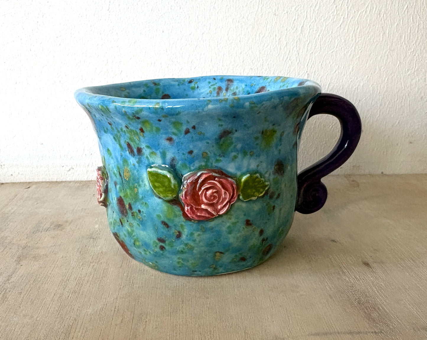 Hand Made Purple and Blue Fairy in Monet's Garden Large Mug Gift Set