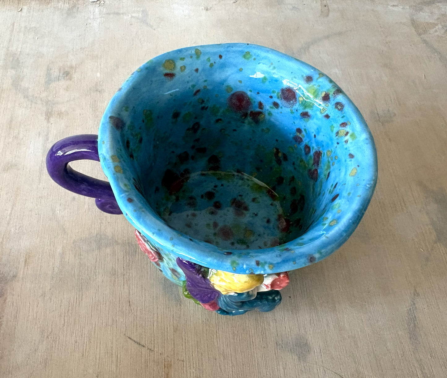 Hand Made Purple and Blue Fairy in Monet's Garden Large Mug Gift Set